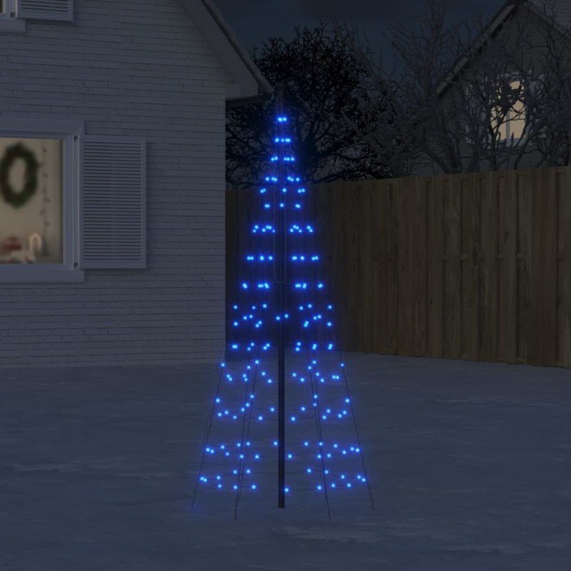vidaXL Árbol de Navidad en asta de bandera 200 LED azul 180 cm vidaXL Árbol de Navidad en asta de bandera 200 LED azul 180 cm
