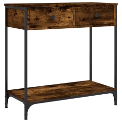 vidaXL Mesa consola madera de ingeniería roble ahumado 75x34,5x75 cm