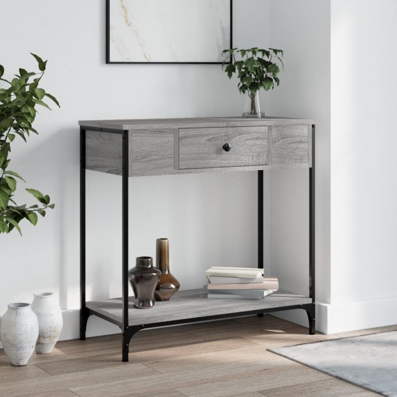 vidaXL Mesa consola madera de ingeniería gris Sonoma 75x34,5x75 cm vidaXL Mesa consola madera de ingeniería gris Sonoma 75x34,5x75 cm