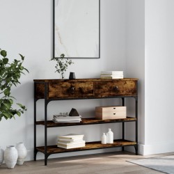 vidaXL Mesa consola madera de ingeniería roble ahumado 100x25x75 cm