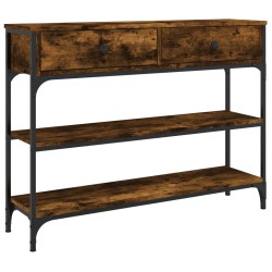 vidaXL Mesa consola madera de ingeniería roble ahumado 100x25x75 cm