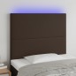 vidaXL Cabecero con luces LED cuero sintético marrón 80x5x118/128 cm vidaXL Cabecero con luces LED cuero sintético marrón 80x5x118/128 cm