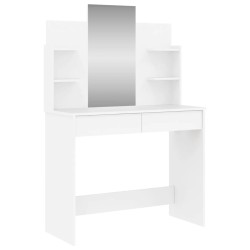vidaXL Tocador con espejo blanco 96x39x142 cm
