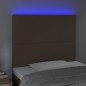 vidaXL Cabecero con luces LED cuero sintético marrón 80x5x118/128 cm vidaXL Cabecero con luces LED cuero sintético marrón 80x5x118/128 cm
