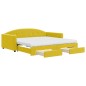 vidaXL Sofá cama nido con cajones terciopelo amarillo 100x200 cm vidaXL Sofá cama nido con cajones terciopelo amarillo 100x200 cm