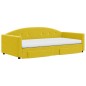 vidaXL Sofá cama nido con cajones terciopelo amarillo 100x200 cm vidaXL Sofá cama nido con cajones terciopelo amarillo 100x200 cm