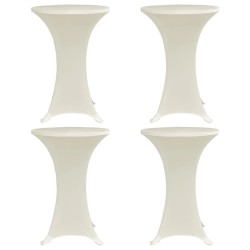 vidaXL Mantel elástico para mesa alta 4 unidades color crema Ø70 cm