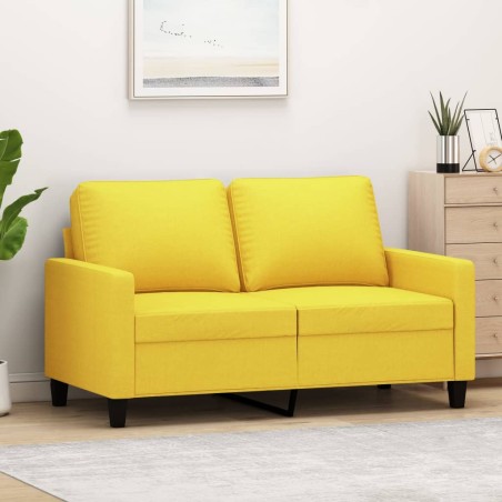 vidaXL Sofá de 2 plazas de tela amarillo claro 120 cm