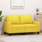 vidaXL Sofá de 2 plazas de tela amarillo claro 120 cm vidaXL Sofá de 2 plazas de tela amarillo claro 120 cm