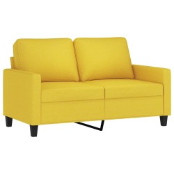 vidaXL Sofá de 2 plazas de tela amarillo claro 120 cm
