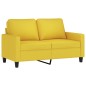 vidaXL Sofá de 2 plazas de tela amarillo claro 120 cm vidaXL Sofá de 2 plazas de tela amarillo claro 120 cm