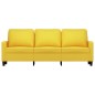 vidaXL Sofá de 3 plazas de tela amarillo claro 180 cm vidaXL Sofá de 3 plazas de tela amarillo claro 180 cm