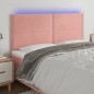 vidaXL Cabecero con luces LED terciopelo rosa 160x5x118/128 cm vidaXL Cabecero con luces LED terciopelo rosa 160x5x118/128 cm