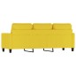 vidaXL Sofá de 3 plazas de tela amarillo claro 180 cm vidaXL Sofá de 3 plazas de tela amarillo claro 180 cm