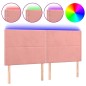 vidaXL Cabecero con luces LED terciopelo rosa 160x5x118/128 cm vidaXL Cabecero con luces LED terciopelo rosa 160x5x118/128 cm