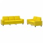 vidaXL Juego de sofás 2 piezas tela amarillo claro vidaXL Juego de sofás 2 piezas tela amarillo claro