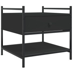 vidaXL Mesa de centro madera de ingeniería negro 50x50x50 cm
