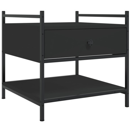 vidaXL Mesa de centro madera de ingeniería negro 50x50x50 cm