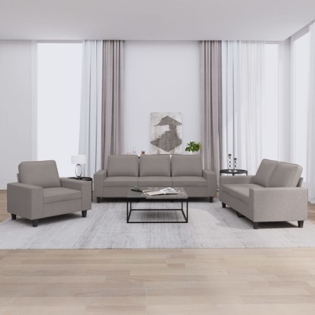 vidaXL Juego de sofás 3 piezas tela gris taupe