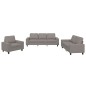 vidaXL Juego de sofás 3 piezas tela gris taupe vidaXL Juego de sofás 3 piezas tela gris taupe