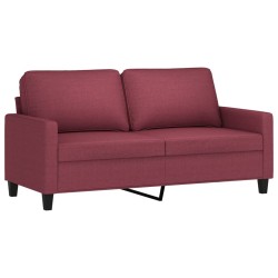 vidaXL Sofá de 2 plazas de tela rojo tinto 140 cm