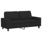 vidaXL Juego de sofás 2 piezas tela negro vidaXL Juego de sofás 2 piezas tela negro