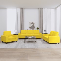 vidaXL Juego de sofás 3 piezas tela amarillo claro