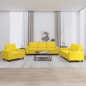 vidaXL Juego de sofás 3 piezas tela amarillo claro vidaXL Juego de sofás 3 piezas tela amarillo claro