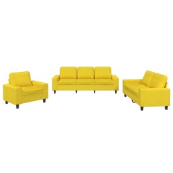 vidaXL Juego de sofás 3 piezas tela amarillo claro