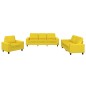 vidaXL Juego de sofás 3 piezas tela amarillo claro vidaXL Juego de sofás 3 piezas tela amarillo claro
