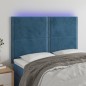 vidaXL Cabecero con luces LED terciopelo azul oscuro 144x5x118/128 cm vidaXL Cabecero con luces LED terciopelo azul oscuro 144x5x118/128 cm