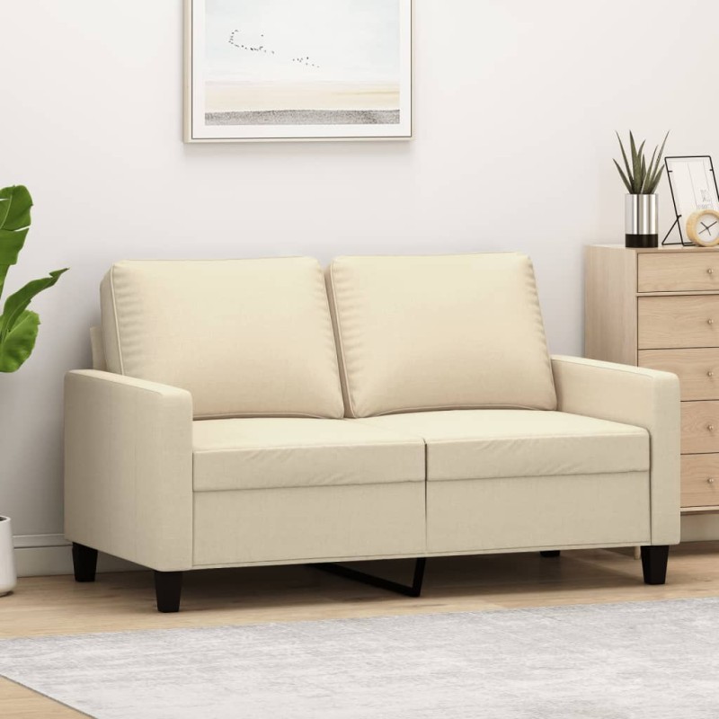 vidaXL Sofá de 2 plazas de tela color crema 120 cm vidaXL Sofá de 2 plazas de tela color crema 120 cm
