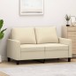 vidaXL Sofá de 2 plazas de tela color crema 120 cm vidaXL Sofá de 2 plazas de tela color crema 120 cm