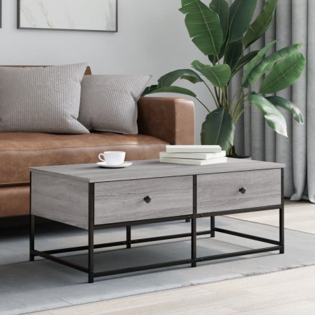 vidaXL Mesa de centro madera de ingeniería gris Sonoma 100x51x40 cm