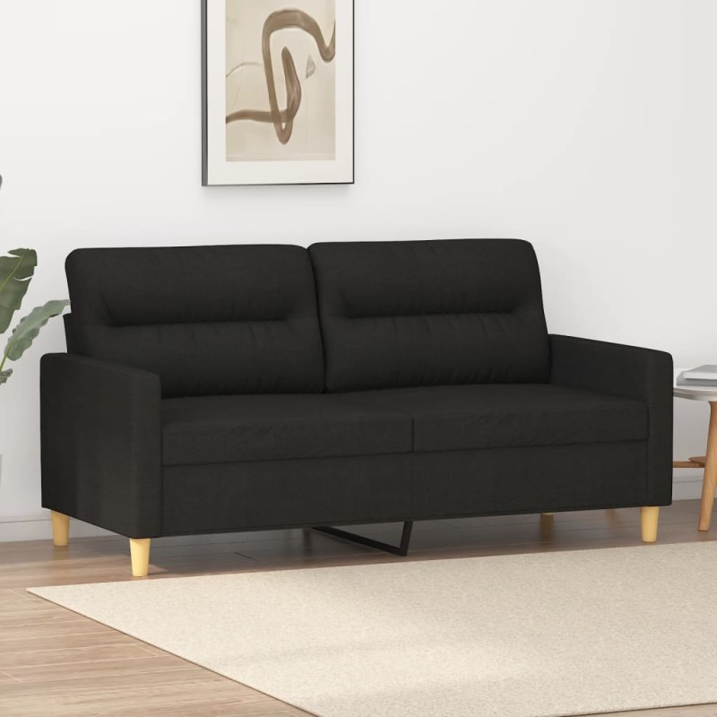 vidaXL Sofá de 2 plazas de tela negro 140 cm vidaXL Sofá de 2 plazas de tela negro 140 cm