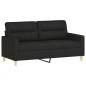 vidaXL Sofá de 2 plazas de tela negro 140 cm vidaXL Sofá de 2 plazas de tela negro 140 cm