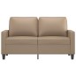vidaXL Sofá de 2 plazas de cuero sintético color capuchino 120 cm vidaXL Sofá de 2 plazas de cuero sintético color capuchino 120 cm