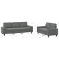 vidaXL Juego de sofás 2 piezas tela gris oscuro vidaXL Juego de sofás 2 piezas tela gris oscuro