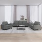 vidaXL Juego de sofás 3 piezas tela gris oscuro vidaXL Juego de sofás 3 piezas tela gris oscuro