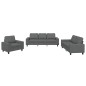 vidaXL Juego de sofás 3 piezas tela gris oscuro vidaXL Juego de sofás 3 piezas tela gris oscuro