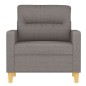 vidaXL Sillón de tela gris taupé 60 cm vidaXL Sillón de tela gris taupé 60 cm