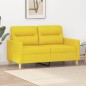vidaXL Sofá de 2 plazas de tela amarillo claro 120 cm vidaXL Sofá de 2 plazas de tela amarillo claro 120 cm