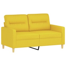 vidaXL Sofá de 2 plazas de tela amarillo claro 120 cm