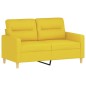 vidaXL Sofá de 2 plazas de tela amarillo claro 120 cm vidaXL Sofá de 2 plazas de tela amarillo claro 120 cm