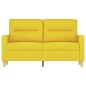 vidaXL Sofá de 2 plazas de tela amarillo claro 120 cm vidaXL Sofá de 2 plazas de tela amarillo claro 120 cm