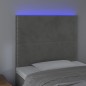 vidaXL Cabecero con luces LED terciopelo gris claro 90x5x118/128 cm vidaXL Cabecero con luces LED terciopelo gris claro 90x5x118/128 cm