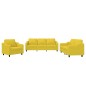 vidaXL Juego de sofás con cojines 3 piezas tela amarillo claro vidaXL Juego de sofás con cojines 3 piezas tela amarillo claro