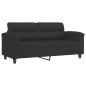 vidaXL Juego de sofás con cojines 2 piezas tela microfibra negro vidaXL Juego de sofás con cojines 2 piezas tela microfibra negro