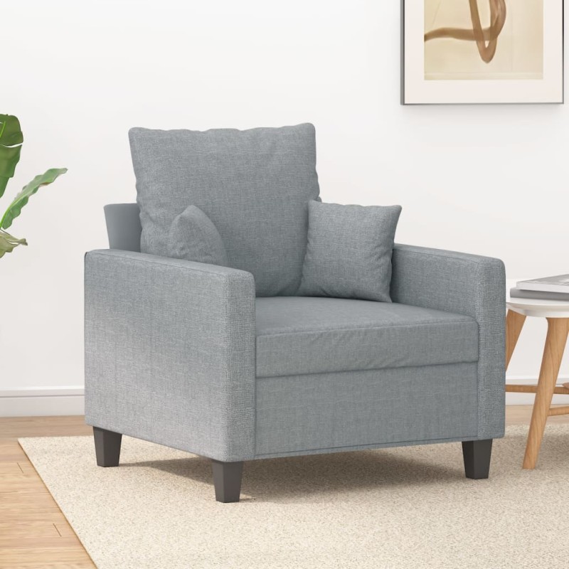 vidaXL Sillón de tela gris claro 60 cm vidaXL Sillón de tela gris claro 60 cm