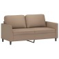 vidaXL Sofá de 2 plazas de cuero sintético color capuchino 140 cm vidaXL Sofá de 2 plazas de cuero sintético color capuchino 140 cm
